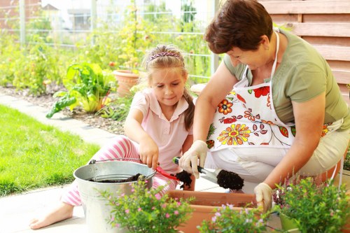 Gardening team starting a West Ham garden project